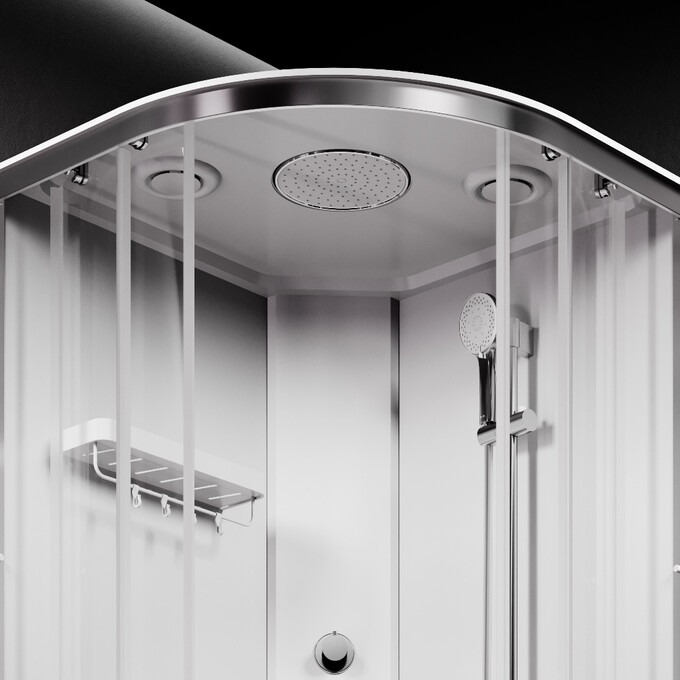 Душевой бокс Am.Pm X-Joy W94C-401-100MT (100x100 см, стекло прозрачное, профиль сатин, с поддоном), Доступные размеры: 100 x 100, Цвет производителя: сатин (хром матовый), фото 5