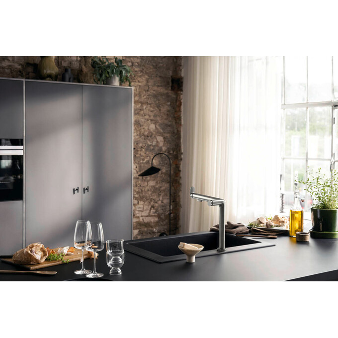 Змішувач для кухні Hansgrohe Aqittura M91 Steel 76804800 (сталь, із підключенням питної води), Колір виробника: сталь, фото , изображение 3