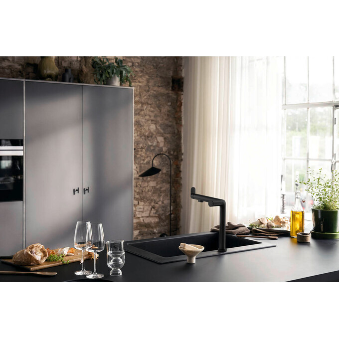 Смеситель для кухни Hansgrohe Aqittura M91 Black Matt 76804670 (черный матовый, с подключением питьевой воды), Цвет производителя: черный матовый, фото 3