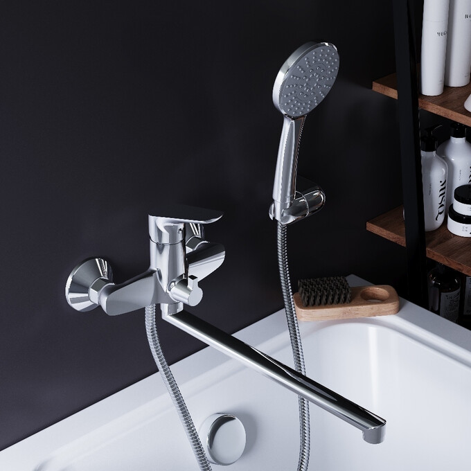 Смеситель для ванны Damixa Jupiter 779500001 (с лейкой и шлангом), фото 2