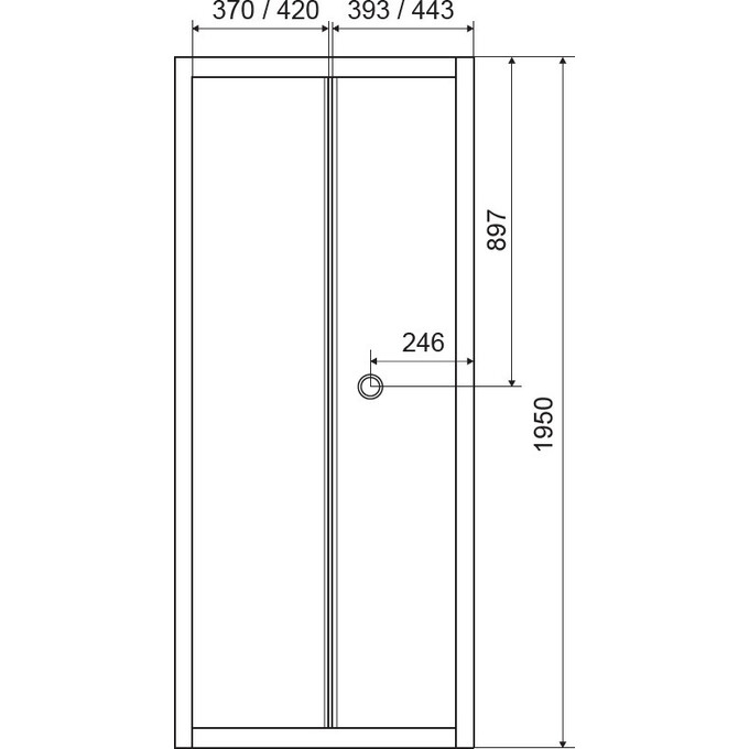 Душові двері Eger Bifold 599-163-90(h) (90 см, скло прозоре, профіль хром), фото , изображение 9
