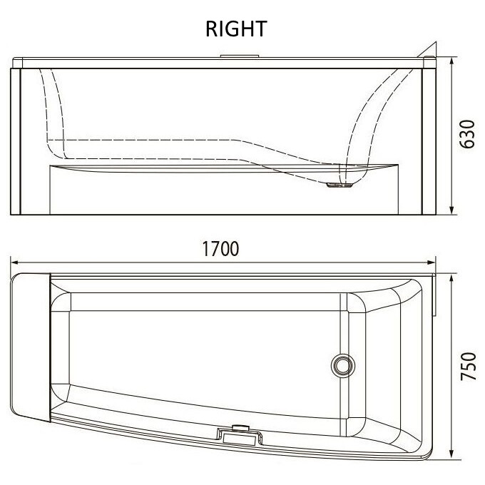 Ванна прямоугольная Volle TS-102/R, фото 3