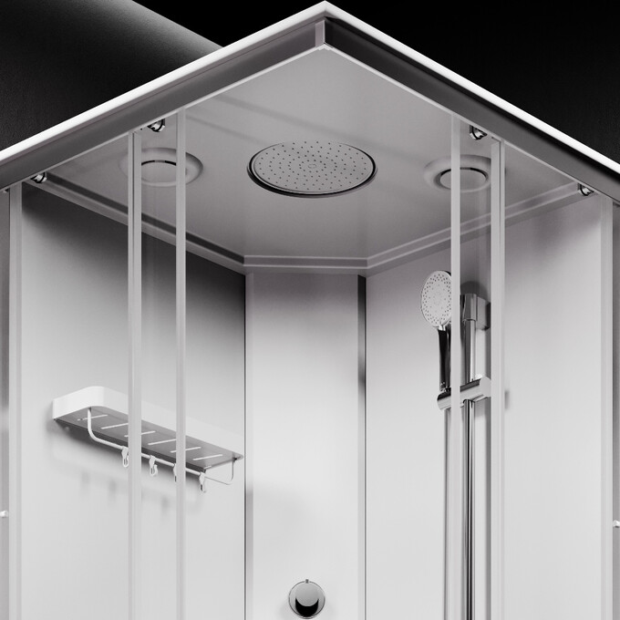 Душовий бокс Am.Pm X-Joy Square W94C-403-090MT (90x90 см, прозоре скло, профіль сатин, з піддоном), Колір виробника: сатин (хром матовий), фото , изображение 5