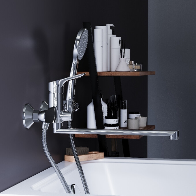 Смеситель для ванны Damixa Jupiter 779500001 (с лейкой и шлангом), фото 3