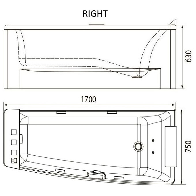 Ванна гидромассажная акриловая Volle 12-88-102/R, фото 4