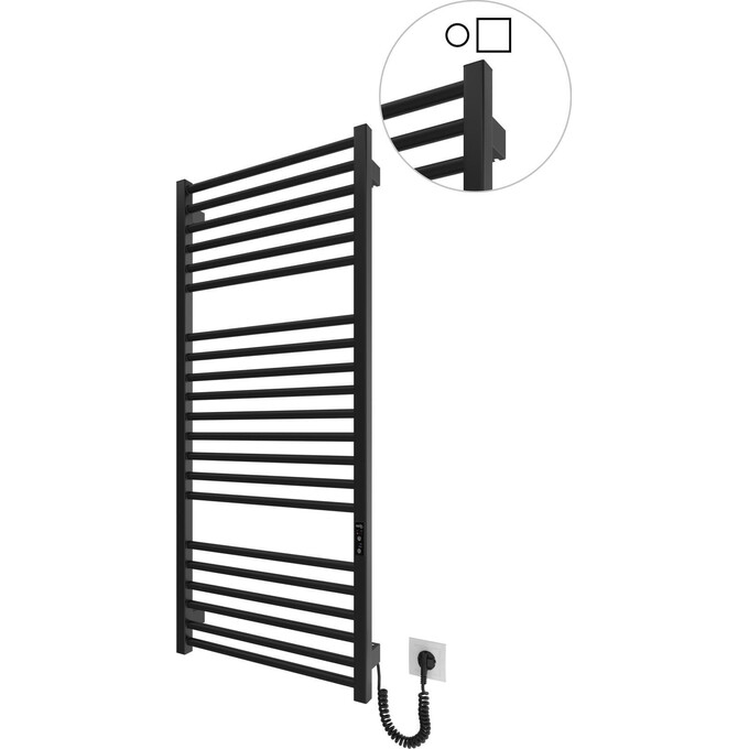 Електрична рушникосушарка Hygge Family Derby 6.1.0404.06.BM (4820258983254, 530x1170, чорна матова, універсальна, з таймером), Доступні розміри: 530 x 1170, Колір виробника: чорний матовий, фото 