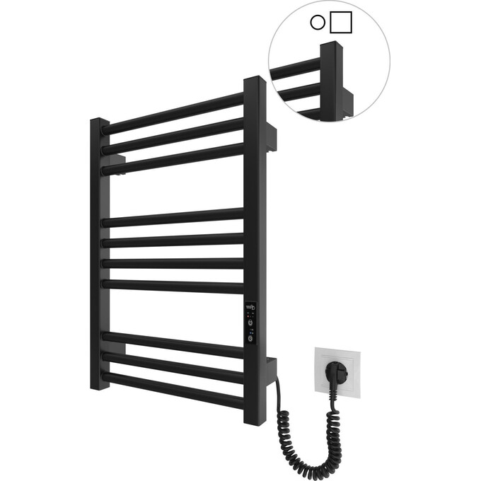 Електрична рушникосушарка Hygge Family Derby 6.1.0400.06.BM (4820258983230, 430x570, чорна матова, універсальна, з таймером), Доступні розміри: 430 x 570, Колір виробника: чорний матовий, фото 