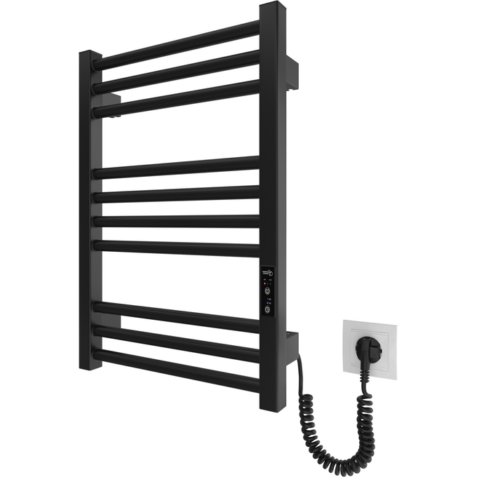 Електрична рушникосушарка Hygge Family Derby 6.1.0400.06.BM (4820258983230, 430x570, чорна матова, універсальна, з таймером), Доступні розміри: 430 x 570, Колір виробника: чорний матовий, фото , изображение 4