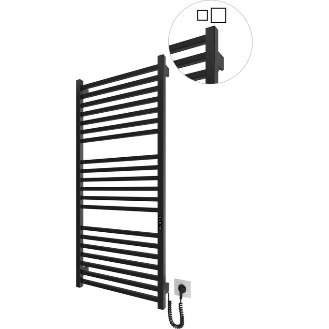 Електрична рушникосушарка Hygge Family London 6.1.0104.06.BM (4820258983315, 530x1170, чорна матова, універсальна, з таймером), Доступні розміри: 530 x 1170, Колір виробника: чорний матовий, фото 