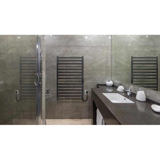 Електрична рушникосушарка Hygge Family Oxford 6.1.0201.06.BM (4820258983322, 530x770, чорна матова, універсальна, з таймером), Доступні розміри: 530 x 770, Колір виробника: чорний матовий, фото , изображение 2