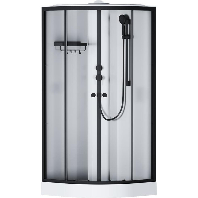 Душовий бокс Am.Pm X-Joy W94C-401-090BT (90x90 см, прозоре скло, профіль чорний матовий, з піддоном), Доступні розміри: 90 x 90, Колір виробника: чорний матовий, фото , изображение 9