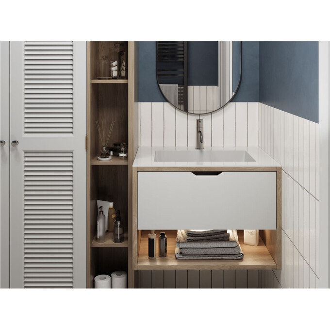 Умывальник Miraggio Erica 700 Miramarble 8813351 (70x50 см), Доступные размеры: 70 x 50, Технология производства: Miramarble, Цвет производителя: белый глянец, фото 5