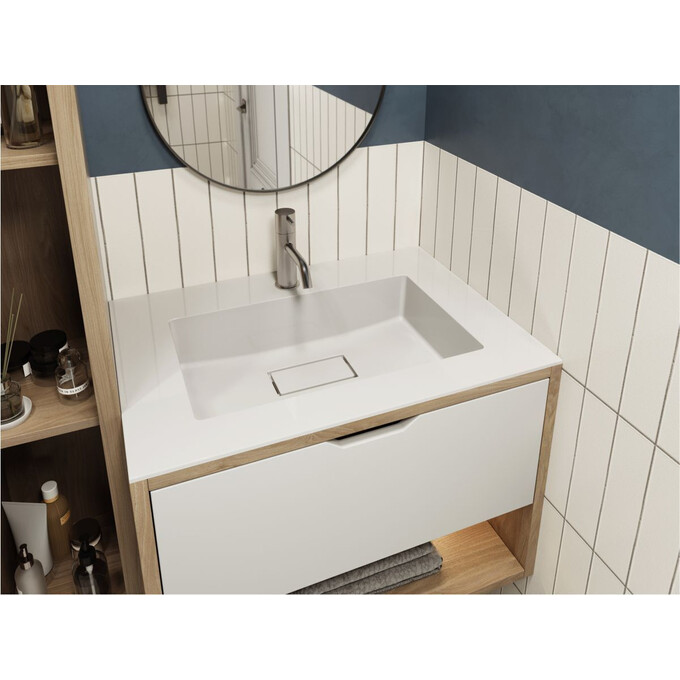 Умывальник Miraggio Erica 700 Miramarble 8813351 (70x50 см), Доступные размеры: 70 x 50, Технология производства: Miramarble, Цвет производителя: белый глянец, фото 3