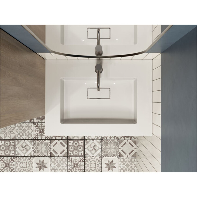 Умывальник Miraggio Erica 700 Miramarble 8813351 (70x50 см), Доступные размеры: 70 x 50, Технология производства: Miramarble, Цвет производителя: белый глянец, фото 4