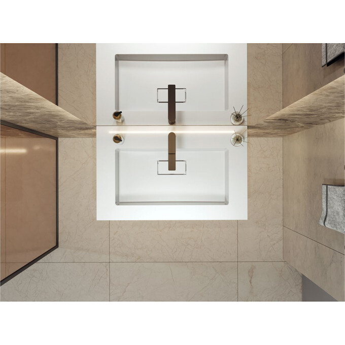 Умывальник Miraggio Erica 800 Miramarble 8813354 (80x50 см), Доступные размеры: 80 x 50, Технология производства: Miramarble, Цвет производителя: белый глянец, фото 4