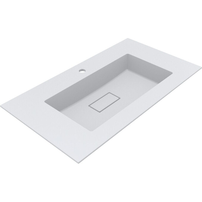 Умивальник Miraggio Erica 900 Mirasoft 8813494 (90x50 см, білий матовий, з крилом), Доступні розміри: 90 x 50, Технологія виробництва: Mirasoft Technology, Колір виробника: білий матовий, фото 