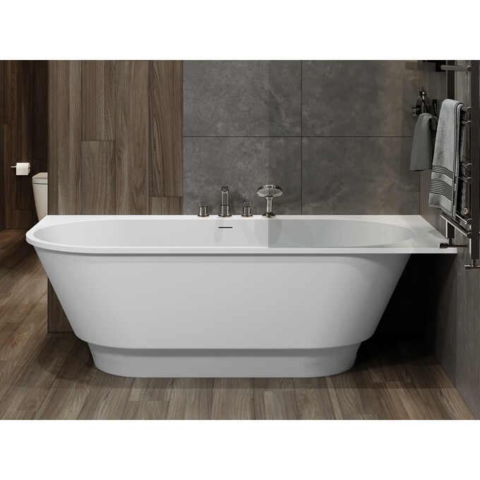 Каменная ванна Miraggio Layla L Mirasoft 8813800 (190x92 см, белая матовая, правая), Доступные размеры: 190 x 92 L, фото 3