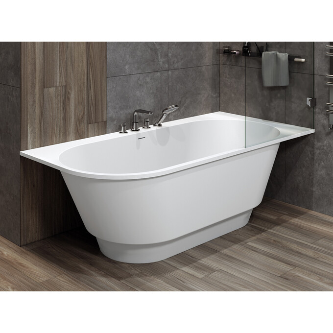 Каменная ванна Miraggio Layla L Mirasoft 8813800 (190x92 см, белая матовая, правая), Доступные размеры: 190 x 92 L, фото 2