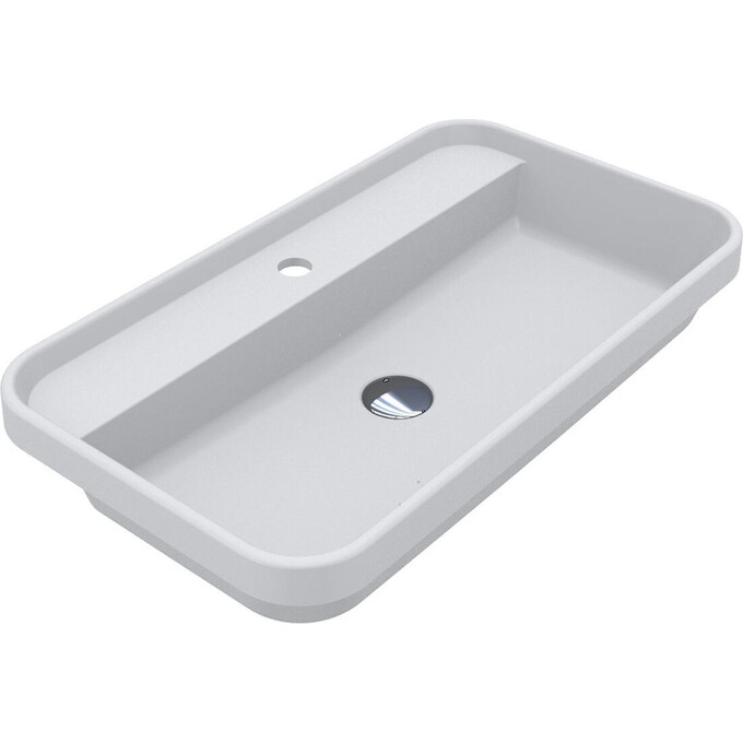 Умивальник Miraggio Ocean 700 Miramarble Matt 8813681 (70x40 см, білий матовий), Доступні розміри: 70 x 40, Технологія виробництва: Miramarble Matt, Колір виробника: білий матовий, фото 