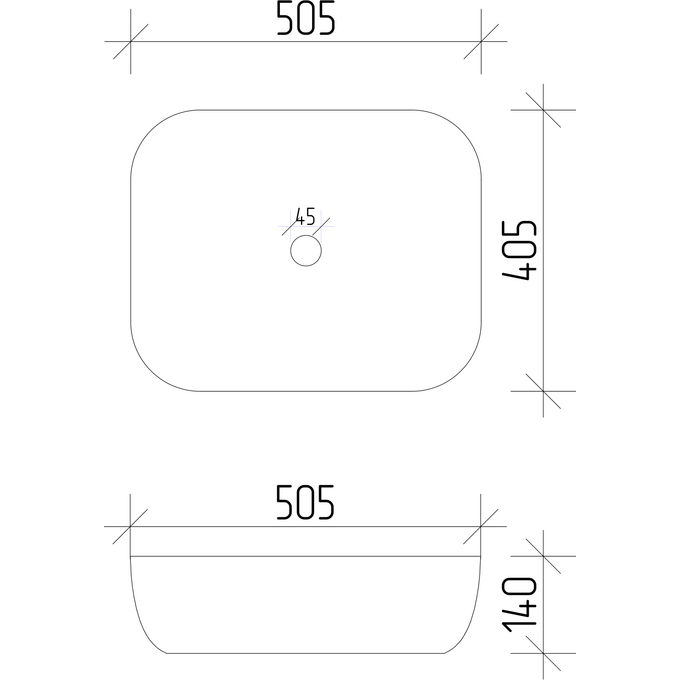 Умивальник VBI Bergamo White VBI-012500 (50x40 см, чаша), Доступні розміри: 50 x 40, Колір виробника: білий глянець, фото , изображение 7