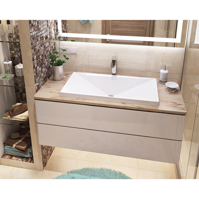 Умивальник Snail Вега 115A100 (80x40 см), Колір виробника: білий глянець, фото , изображение 2