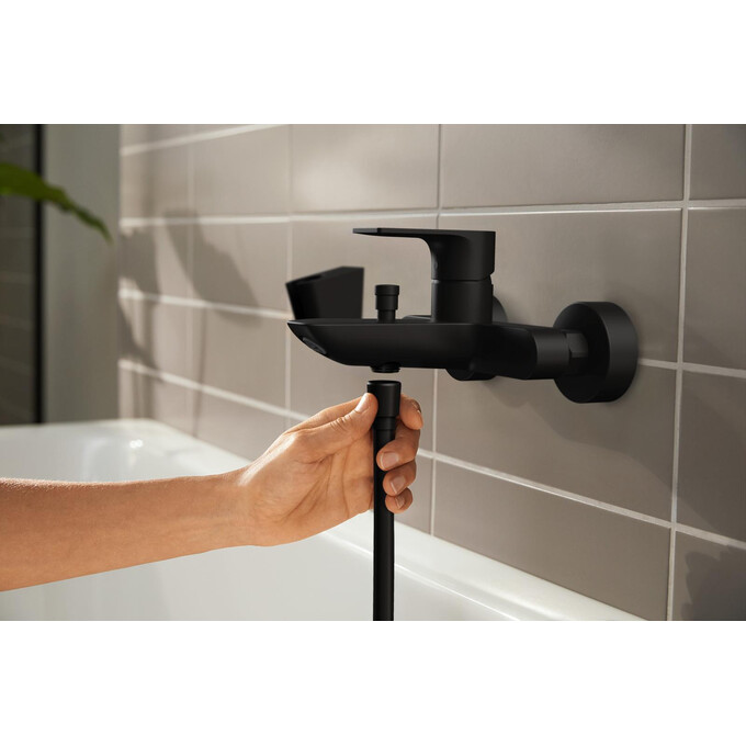 Змішувач для ванни Hansgrohe Rebris E Black Matt 72450670 (чорний матовий), фото , изображение 7