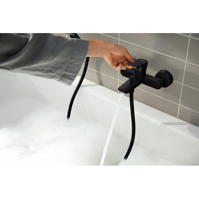 Змішувач для ванни Hansgrohe Rebris E Black Matt 72450670 (чорний матовий), фото , изображение 8