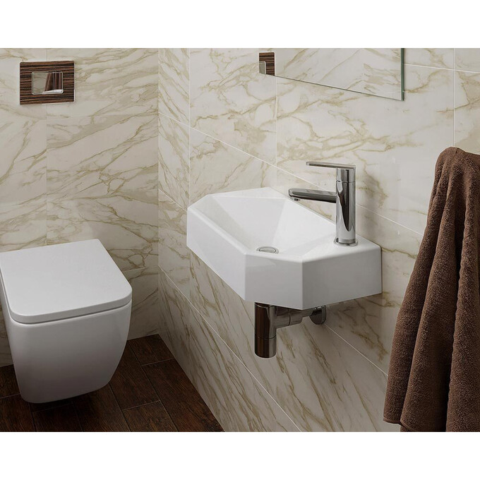 Умивальник Snail Тритон R 158RA100 (45x26 см), Доступні розміри: 45 x 26 R, Колір виробника: білий глянець, фото , изображение 2