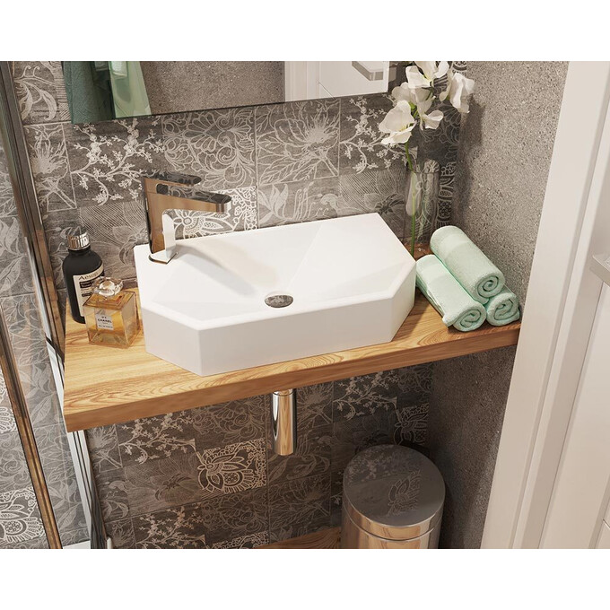 Умывальник Snail Тритон L 158LA100 (45x26 см), Доступные размеры: 45 x 26 L, Цвет производителя: белый глянец, фото 2