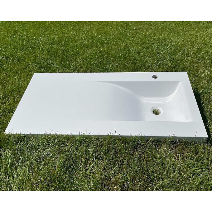 Умывальник-столешница Snail Феникс R 159RA100 (100x50 см, с крылом), Доступные размеры: 100 x 50 R, фото 6