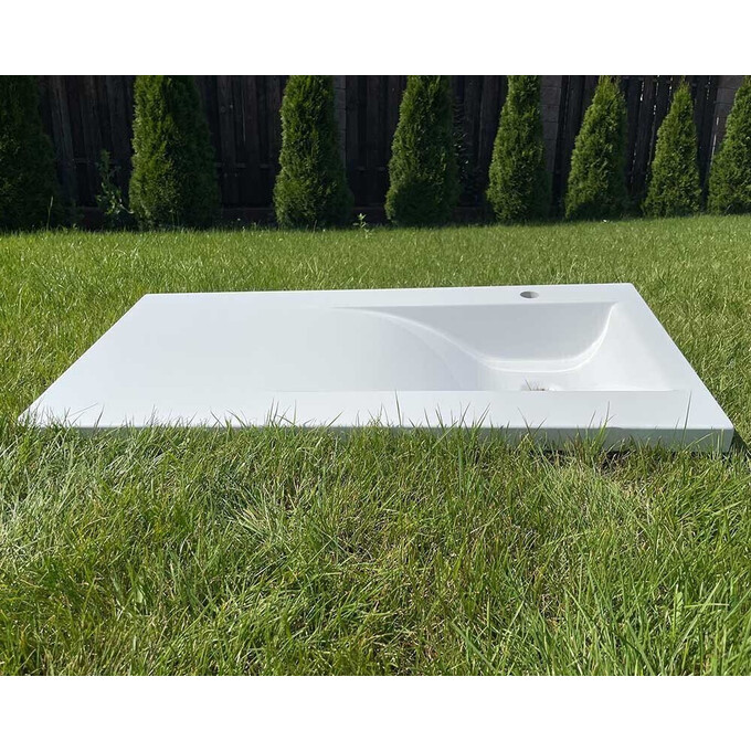 Умывальник-столешница Snail Феникс R 159RA100 (100x50 см, с крылом), Доступные размеры: 100 x 50 R, фото 7