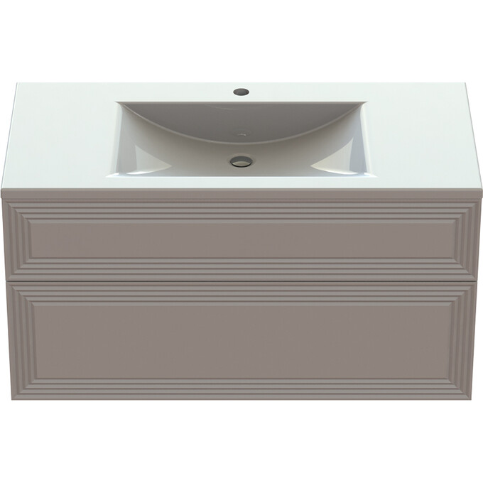 Тумба Snail Азалія з умивальником Snail Орфей 990КМ2165A100 (99 см, біла глянсова, підвісна), фото , изображение 3