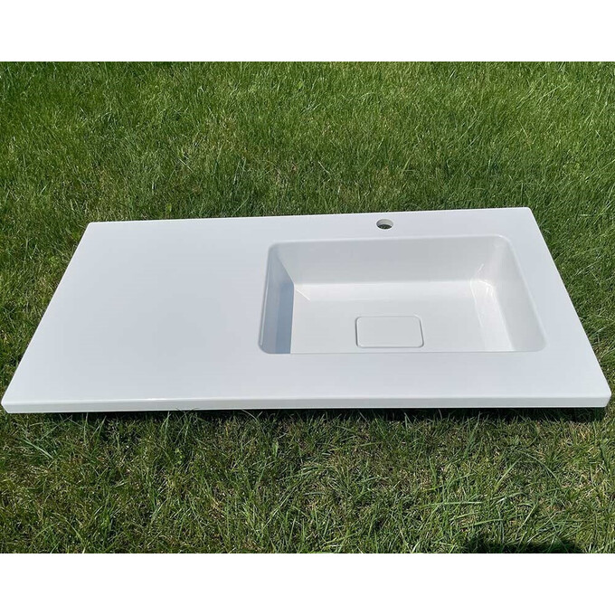 Умивальник Snail Арія R 166RA100 (100x50 см, з крилом), Доступні розміри: 100 x 50 R, Колір виробника: білий глянець, фото , изображение 4