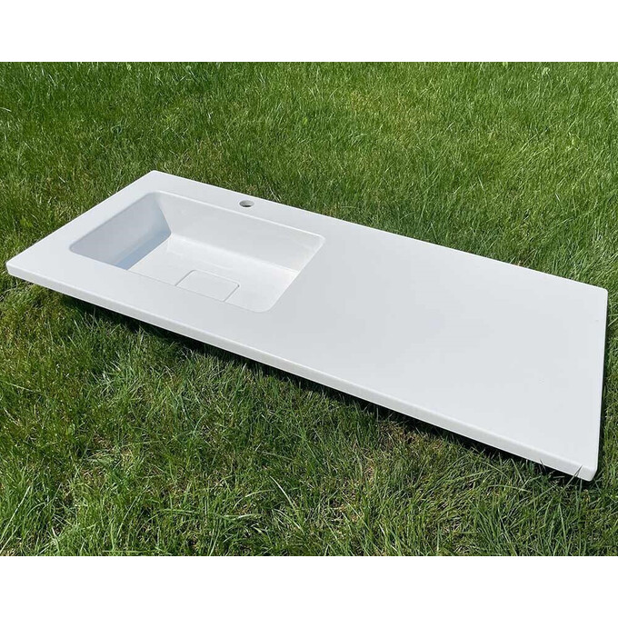 Умивальник-стільниця Snail Аляска L 167LA100 (120x50 см, з крилом), Доступні розміри: 120 x 50 L, Колір виробника: білий глянець, фото , изображение 5