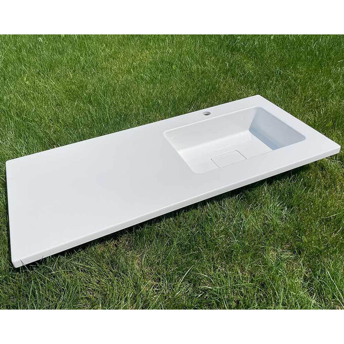 Умивальник-стільниця Snail Аляска R 167RA100 (120x50 см, з крилом), Доступні розміри: 120 x 50 R, Колір виробника: білий глянець, фото , изображение 14