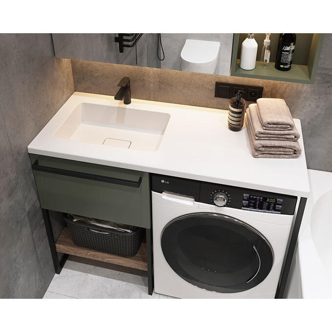 Умивальник-стільниця Snail Аляска L 167LA100 (120x50 см, з крилом), Доступні розміри: 120 x 50 L, Колір виробника: білий глянець, фото , изображение 2