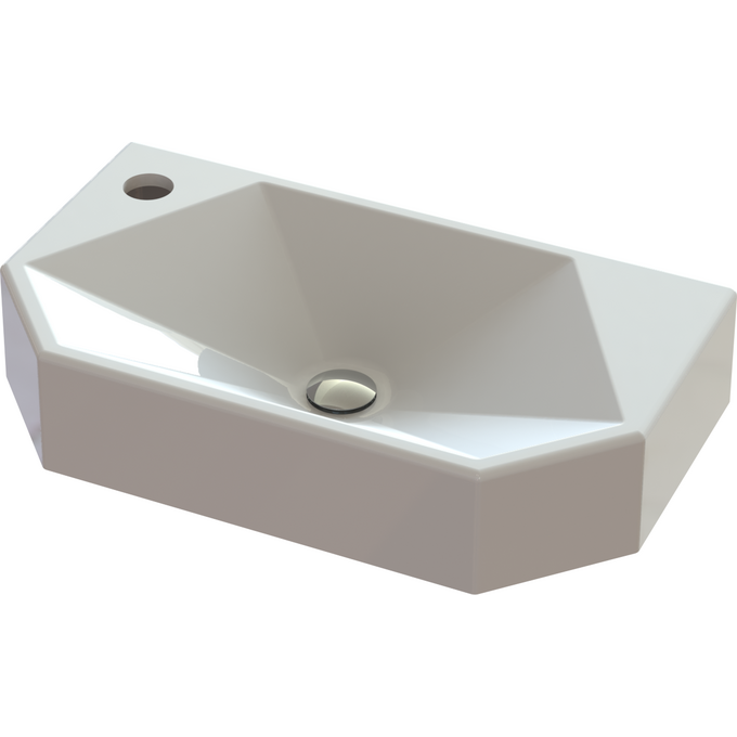 Умывальник Snail Тритон L 158LA100 (45x26 см), Доступные размеры: 45 x 26 L, Цвет производителя: белый глянец, фото 