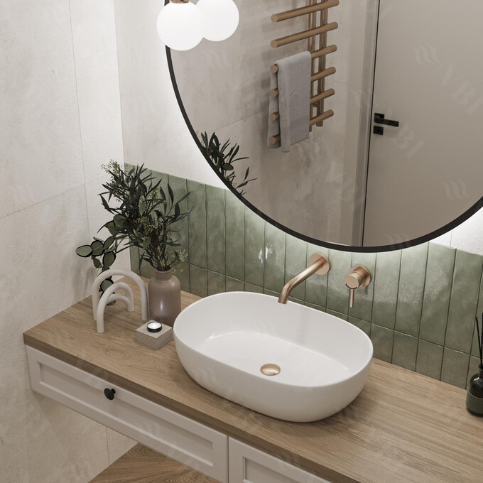 Раковина VBI Modena White VBI-012000 (60x40 см, чаша), Доступні розміри: 60 x 40, Колір виробника: білий глянець, фото 