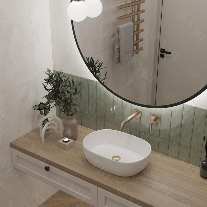 Раковина VBI Modena S White VBI-012001 (47x34 см, чаша), Доступні розміри: 47 x 34, Колір виробника: білий глянець, фото , изображение 2