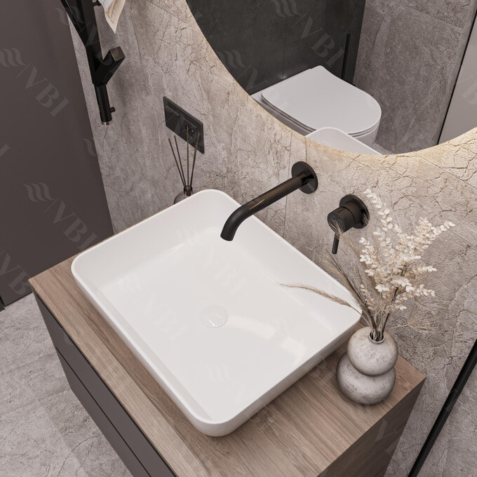 Раковина VBI Palermo White VBI-012300 (50x39 см, чаша), Доступні розміри: 50 x 39, Колір виробника: білий глянець, фото 