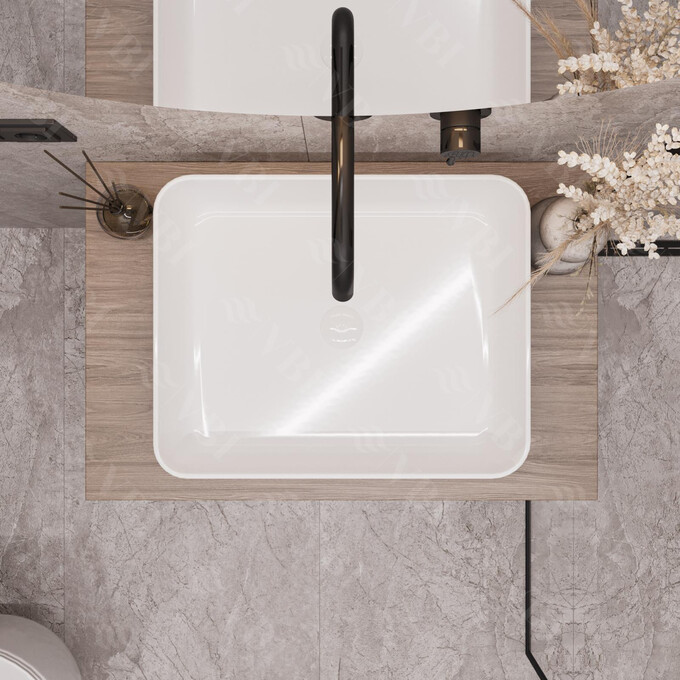 Раковина VBI Palermo White VBI-012300 (50x39 см, чаша), Доступні розміри: 50 x 39, Колір виробника: білий глянець, фото , изображение 3