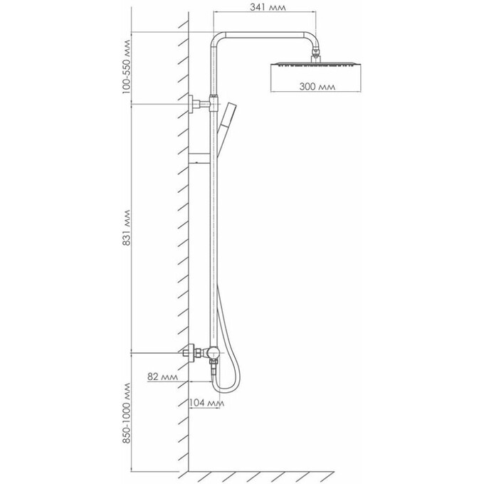 Душевая система с термостатом Volle Sistema R Gold 1585.090221 (золотая), Цвет производителя: золото, фото 2