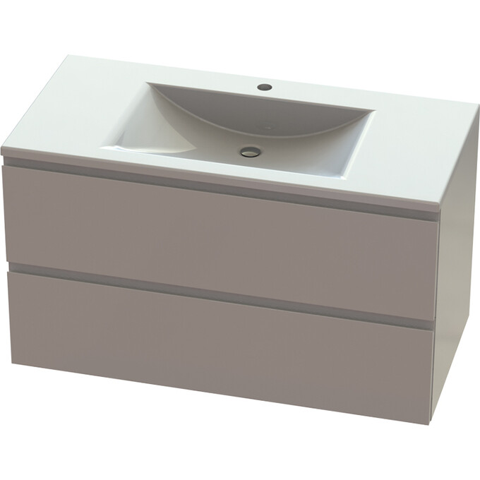 Тумба Snail Невада с умывальником Snail Орфей 990KM165NA100 (99 см, белая глянцевая, подвесная), фото 