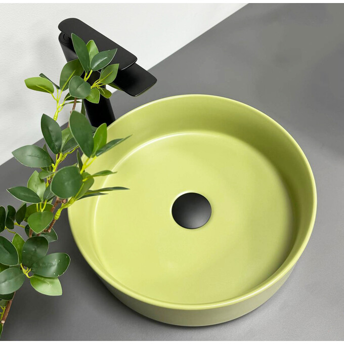 Раковина VBI Prato Olive Matt VBI-011402 (36 см, оливкова матова, чаша), Доступні розміри: 36 x 36, Колір виробника: оливковий матовий, фото 