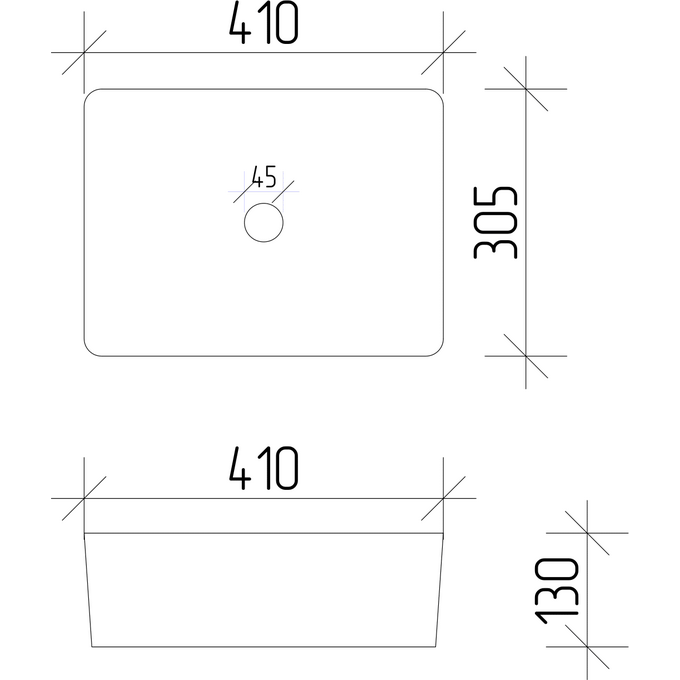 Умывальник VBI Asti S White VBI-013001 (41x30 см), Доступные размеры: 41 x 30, Цвет производителя: белый глянец, фото 7