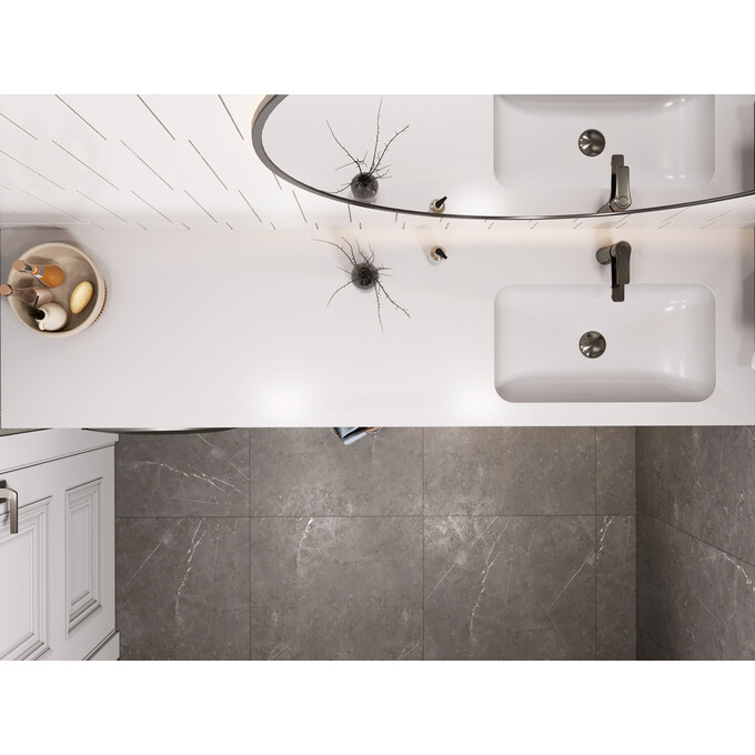 Умывальник-столешница Miraggio Della 1900 R Miramarble 8813762 (190x50 см, с крылом), Доступные размеры: 190 x 50 R, Технология производства: Miramarble, Цвет производителя: белый глянец, фото 4