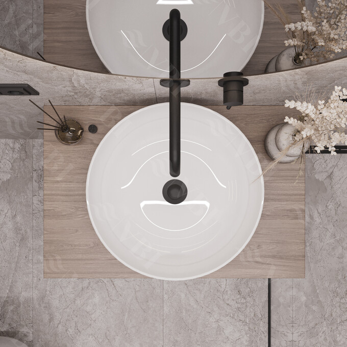 Умивальник VBI Bari White VBI-011600 (46 см, чаша), Доступні розміри: 46 x 46, Колір виробника: білий глянець, фото , изображение 4