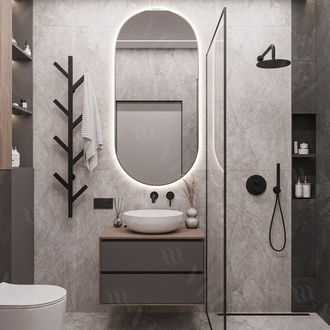 Умивальник VBI Bari White VBI-011600 (46 см, чаша), Доступні розміри: 46 x 46, Колір виробника: білий глянець, фото , изображение 3