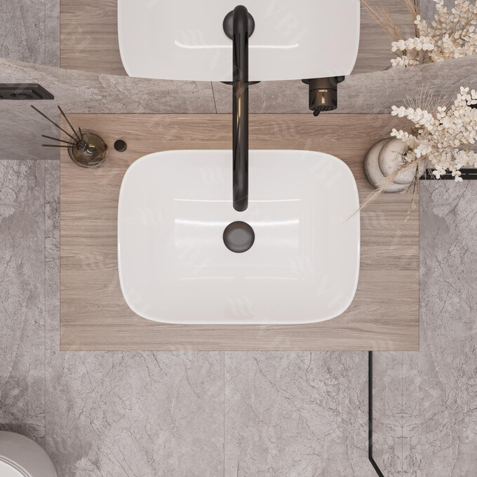 Раковина VBI Ravenna White VBI-011200 (45x32 см, чаша), Доступні розміри: 45 x 32, Колір виробника: білий глянець, фото , изображение 4