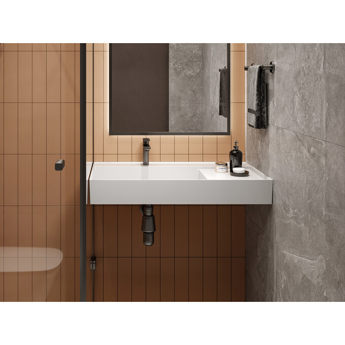 Умывальник Miraggio Soul 900 Miramarble 8813319 (90x52 см, с крылом), Доступные размеры: 90 x 52, Технология производства: Miramarble, Цвет производителя: белый глянец, фото 4